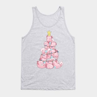 Cute Kawaii Axolotl Christmas Tree Tank Top